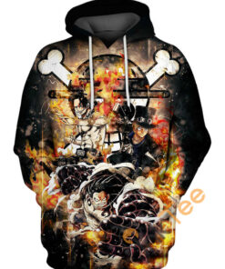 Luffy Ace And Sabo Sport All Over Print Hoodie 3D