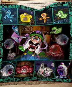 LuigiS Mansion Dark Moon Quilt Blanket Bedding Set R1