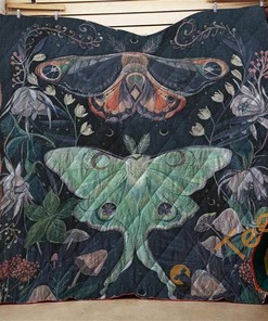 Luna Moth Throw Quilt Blanket Bedding Set