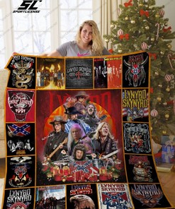 Lynyrds Skynyrd Band Christmas Quilt Blanket