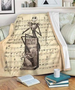 Lyric Grim Grinning Ghost Jack Skellington Sherpa Fleece Blanket Gifts for Family, for Couple