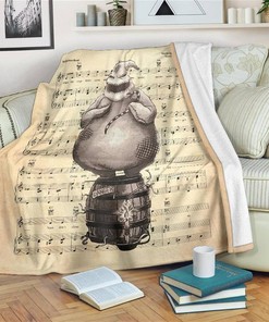 Lyric Grim Grinning Ghost Oogie Boogie Sherpa Fleece Blanket Gifts for Family, for Couple