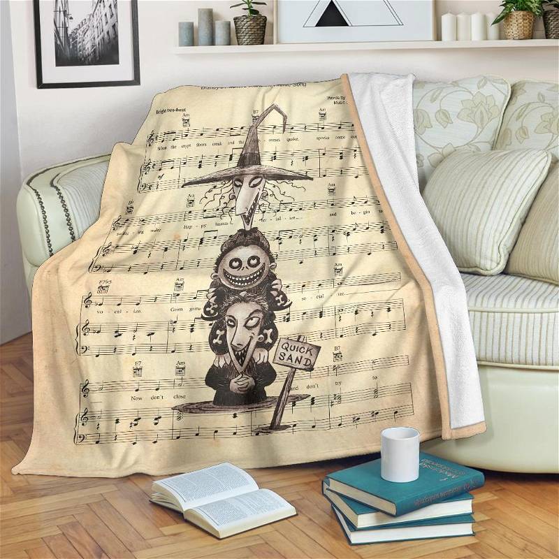 Lyric Grim Grinning Ghost Shock Sherpa Fleece Blanket Gifts for Family, for Couple