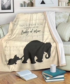 Lyric Song Mom Love Dumbo Sherpa Fleece Blanket Gifts for Family, for Couple
