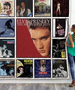 Lyrics Elvis Presley Albums Collection Quilt Blanket Bedding Set