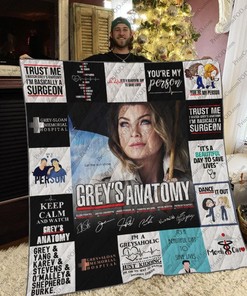 M- GreyS Anatomy Quilt Blanket Bedding Set For Fans-3