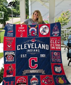 MLB Cleveland Indians Quilt Blanket Bedding Set