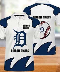 MLB Detroit Tigers Print Casual Summer Short Top Branding Trends Limited Edition Eachstep 3D All Over Print Polo Shirt