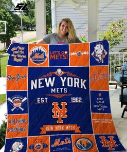 MLB New York Mets Quilt Blanket Bedding Set for Home Décor