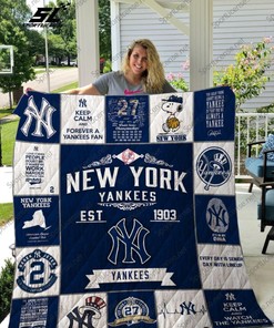 MLB New York Yankees Quilt Blanket Bedding Set Fan Gift