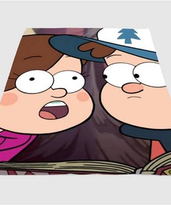 Mabel And Dipper Gravity Falls Sherpa Fleece Blanket Gifts for Family, for Couple