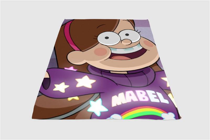 Mabel Glowing Gravity Falls Sherpa Fleece Blanket Gifts for Family, for Couple