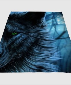 Mad Wolf Sherpa Fleece Blanket Gifts for Family, for Couple