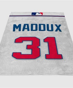 Maddux Jersy Sherpa Fleece Blanket Gifts for Family, for Couple