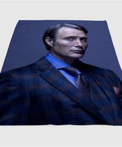 Mads Mikkelsen As Hannibal Lecter Sherpa Fleece Blanket Gifts for Family, for Couple