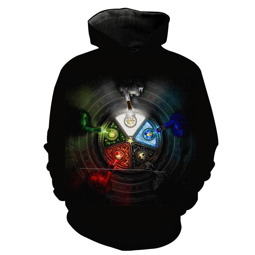 Magic The Gathering Five Mana Color Hoodie 3D