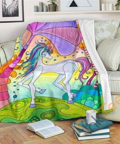 Magic Unicorn Sherpa Fleece Blanket Gifts for Family, for Couple