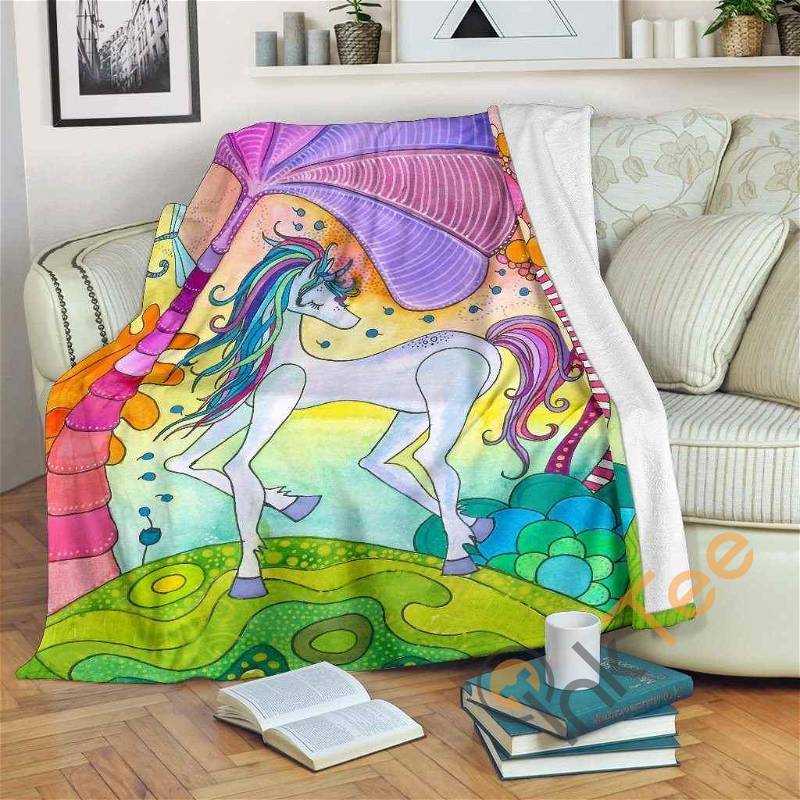 Magic Unicorn Sherpa Fleece Blanket Gifts for Family, for Couple