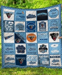 Maine Black Bears Ncaa Collection Quilt Blanket Bedding Set