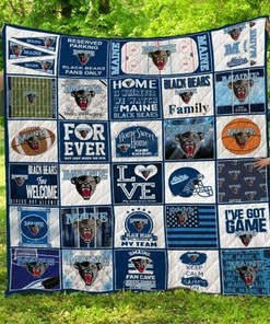 Maine Black Bears Ncaa Quilt Blanket Bedding Set