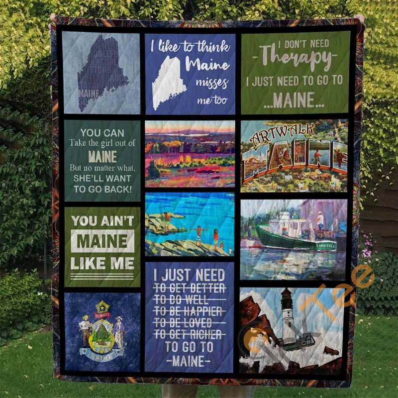 Maine Quilt Blanket Bedding Set With Pilliwcase Option Ver8