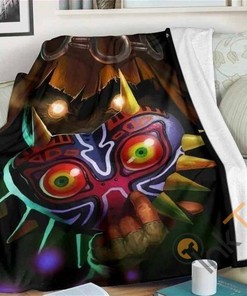 Majora's 3d Zelda Sherpa Fleece Blanket Gifts for Family, for Couple