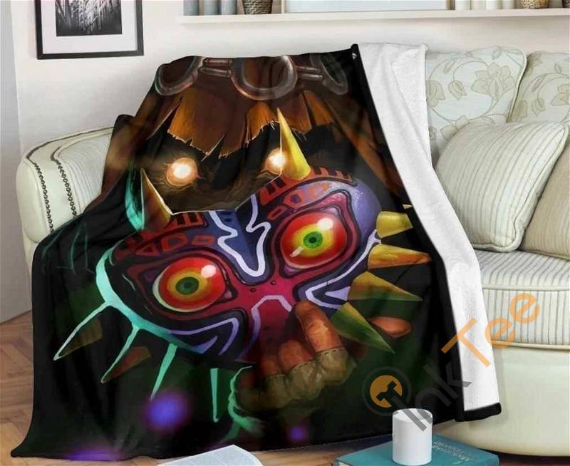 Majora's 3d Zelda Sherpa Fleece Blanket Gifts for Family, for Couple