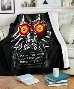Majoras Mask Quote Legend Of Zelda Sherpa Fleece Blanket Gifts for Family, for Couple