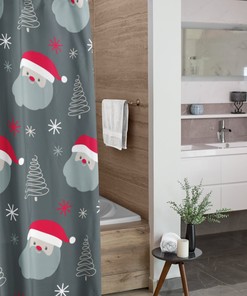 Make Your Bathroom Festive With Our Christmas Shower Curtain, Perfect Home Gift With Santa Design