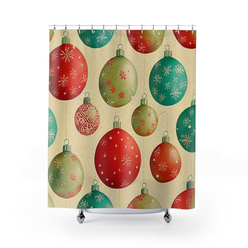 Make Your Bathroom Festive With Our Faux Textured Christmas Shower Curtain, Perfect Home Gift - Image 2