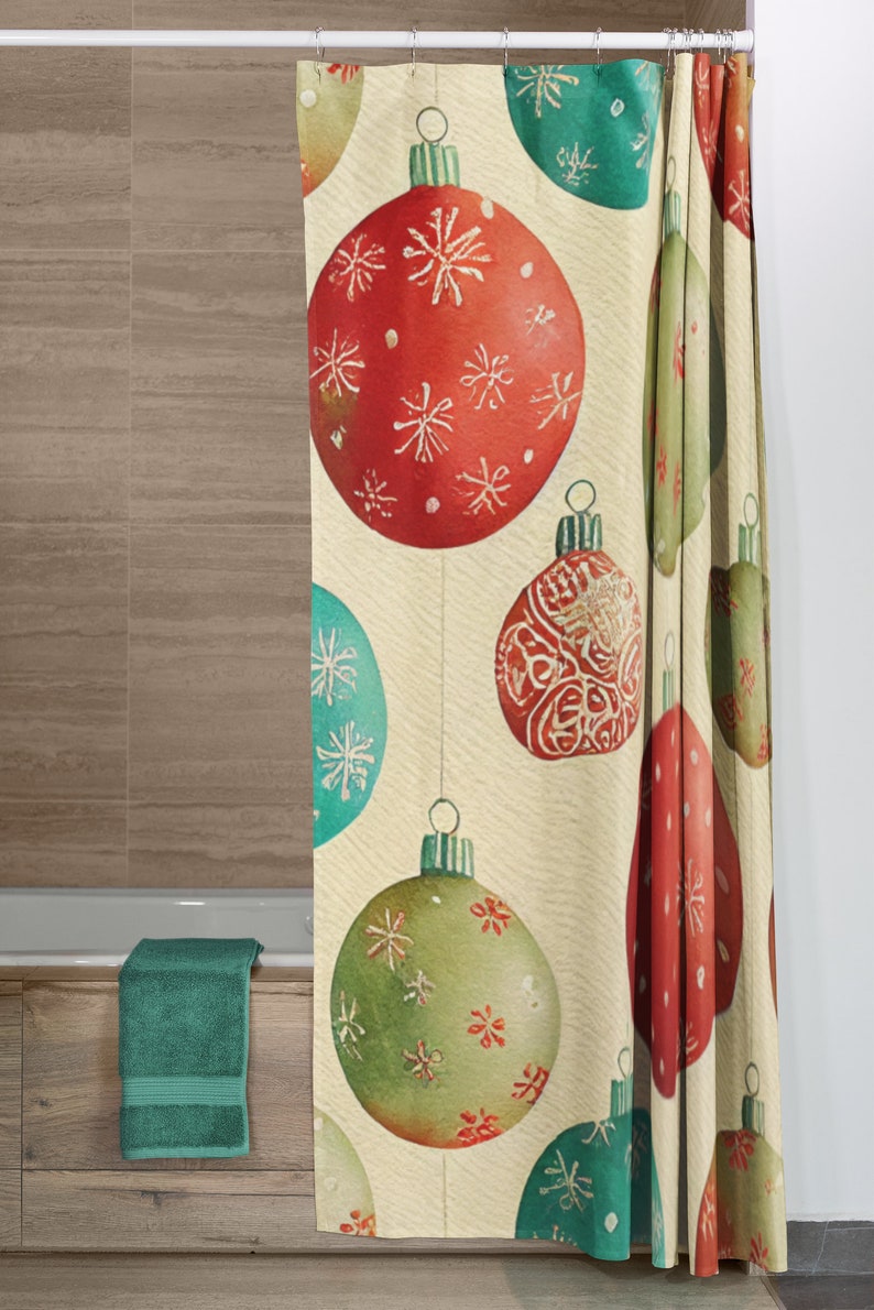 Make Your Bathroom Festive With Our Faux Textured Christmas Shower Curtain, Perfect Home Gift - Image 4