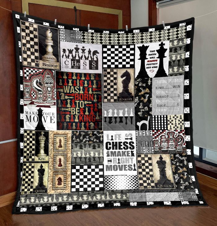 Make Your Move Chess Quilt Blanket Bedding Set Vd14
