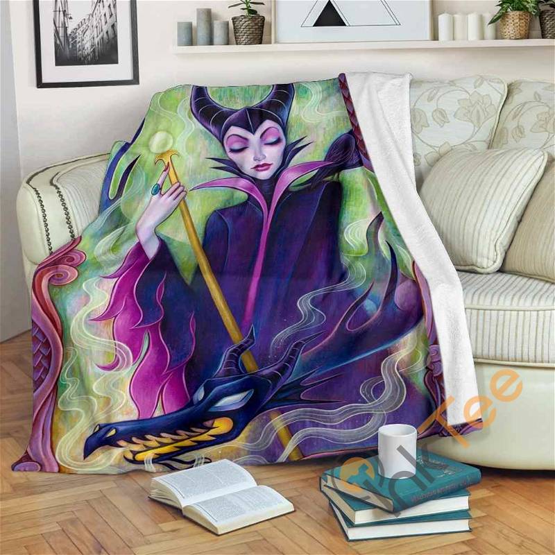 Maleficent Sherpa Fleece Blanket Gifts for Family, for Couple