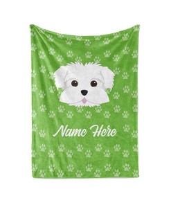 Maltese Personalized Custom Blanket With Your Family Or Dog's Name - Great Gifts For Dog Lovers