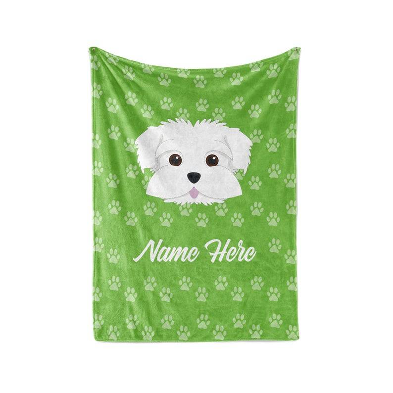 Maltese Personalized Custom Blanket With Your Family Or Dog's Name - Great Gifts For Dog Lovers