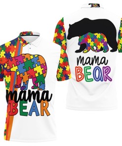 Mama Bear Autism Support Polo Shirt All Over Print Shirt 3d T-shirt
