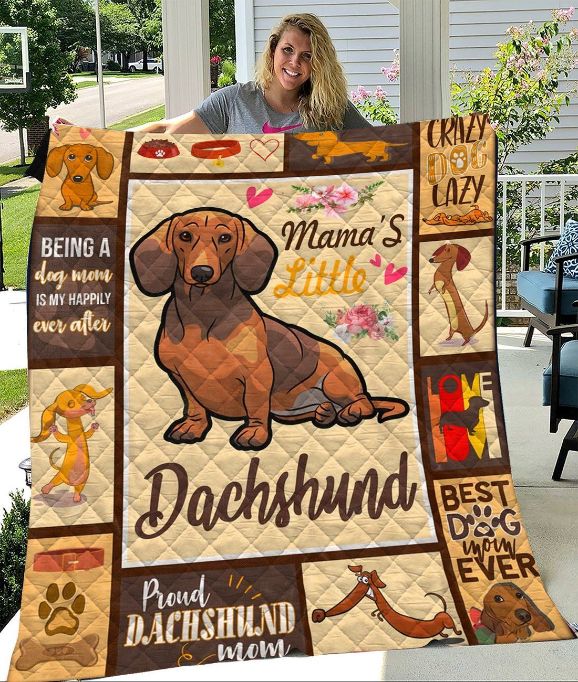 Mama' Little Dachshund Great Quilt Blanket Bedding Set