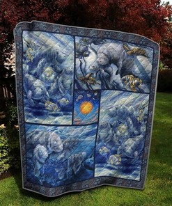 Manatees Cute Painting Quilt Blanket Bedding Set