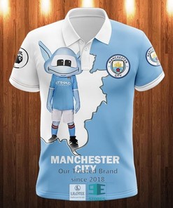 Manchester City White Blue Moonchester Polo Shirt