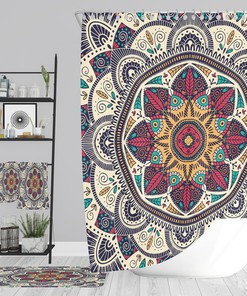 Mandala Boho Shower Curtain Bathroom Decor