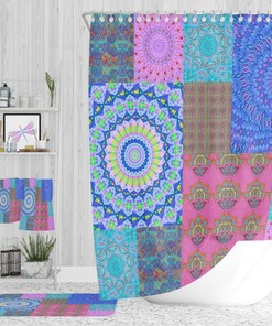 Mandala Medley Boho Shower Curtain Bathroom Decor