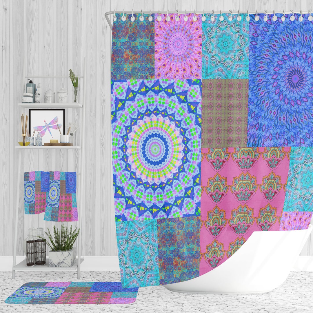 Mandala Medley Boho Shower Curtain Bathroom Decor