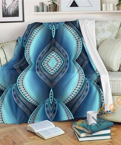 Mandala Waves Bohemian Pattern Sherpa Fleece Blanket Gifts for Family, for Couple