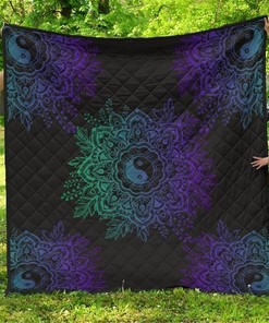 Mandala Yin And Yang For Yoga Lover Quilt