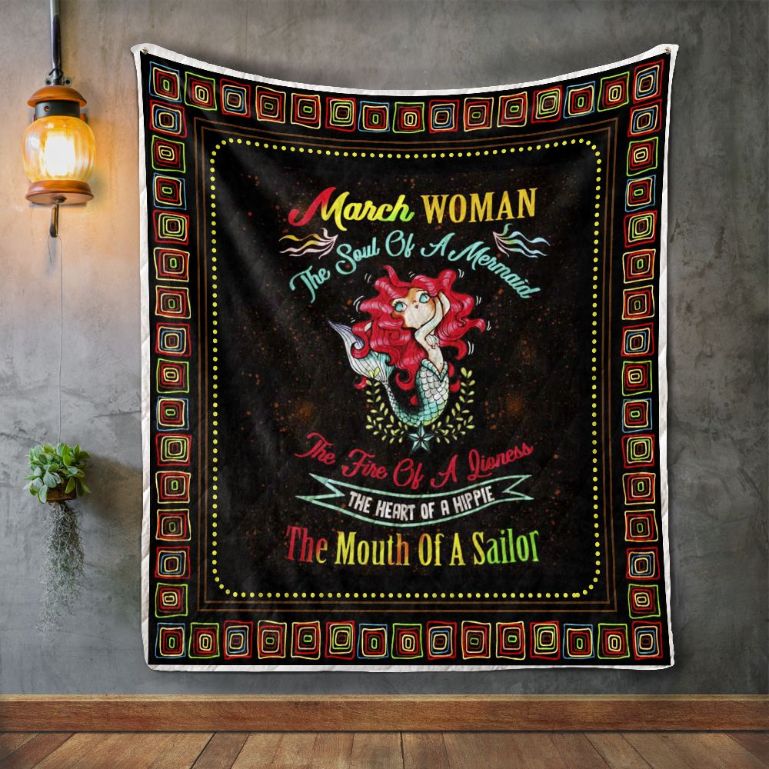 March Woman The Soul Of A Mermaid Quilt Blanket Bedding Set