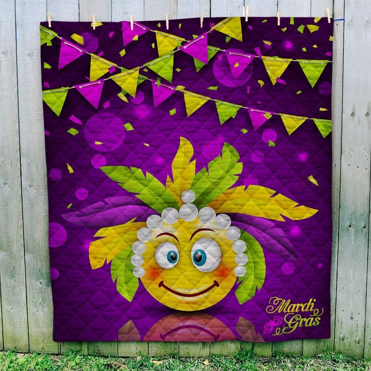 Mardi Gras Carnival Party Flyer Bunting Great Quilt Blanket