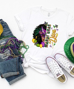 Mardi Gras Party Shirt, Mardi Afro Shirt, Diva Shirt, Fat Tuesday Shirt, Saints New Orleans Shirt