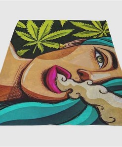 Marihuana Dibujo Mujer Sherpa Fleece Blanket Gifts for Family, for Couple