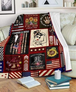 Marine Mom Fleece Blanket Quilt Blanket Bedding Set Strong Mom For Mom Family Blanket