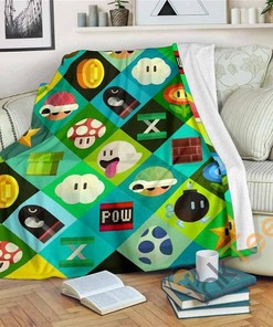 Mario Sherpa Fleece Blanket Gifts for Family, for Couple